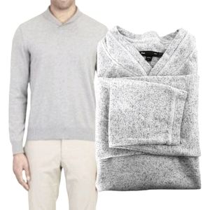 Gap Shawl V-Neck Pullover Sweater Gray & Black